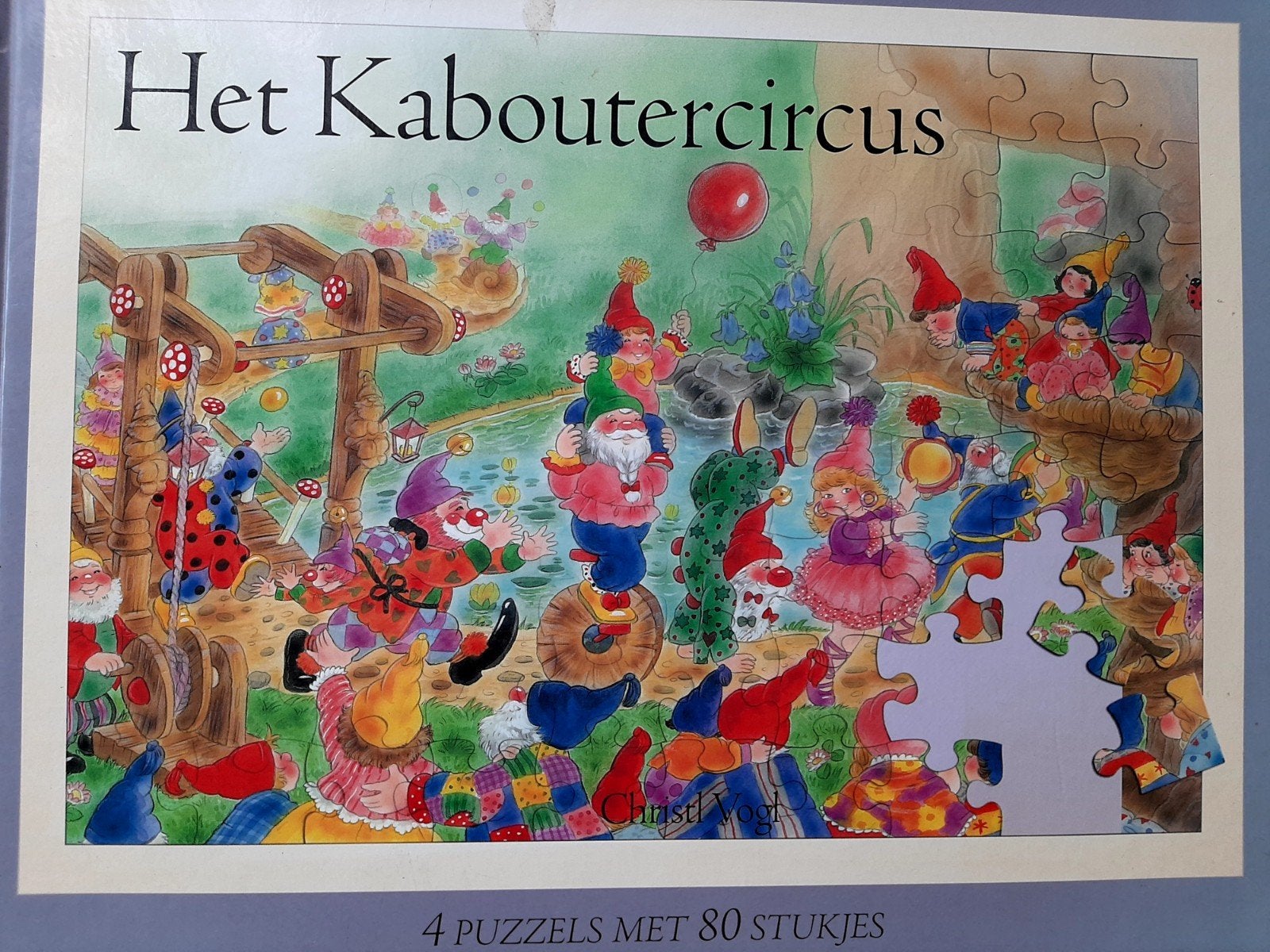4 Kaboutercircus Puzzels - Christl Vogl - 80 stukjes, Ophalen of Verzenden, Meer dan 50 stukjes, Zo goed als nieuw, 6 jaar of ouder