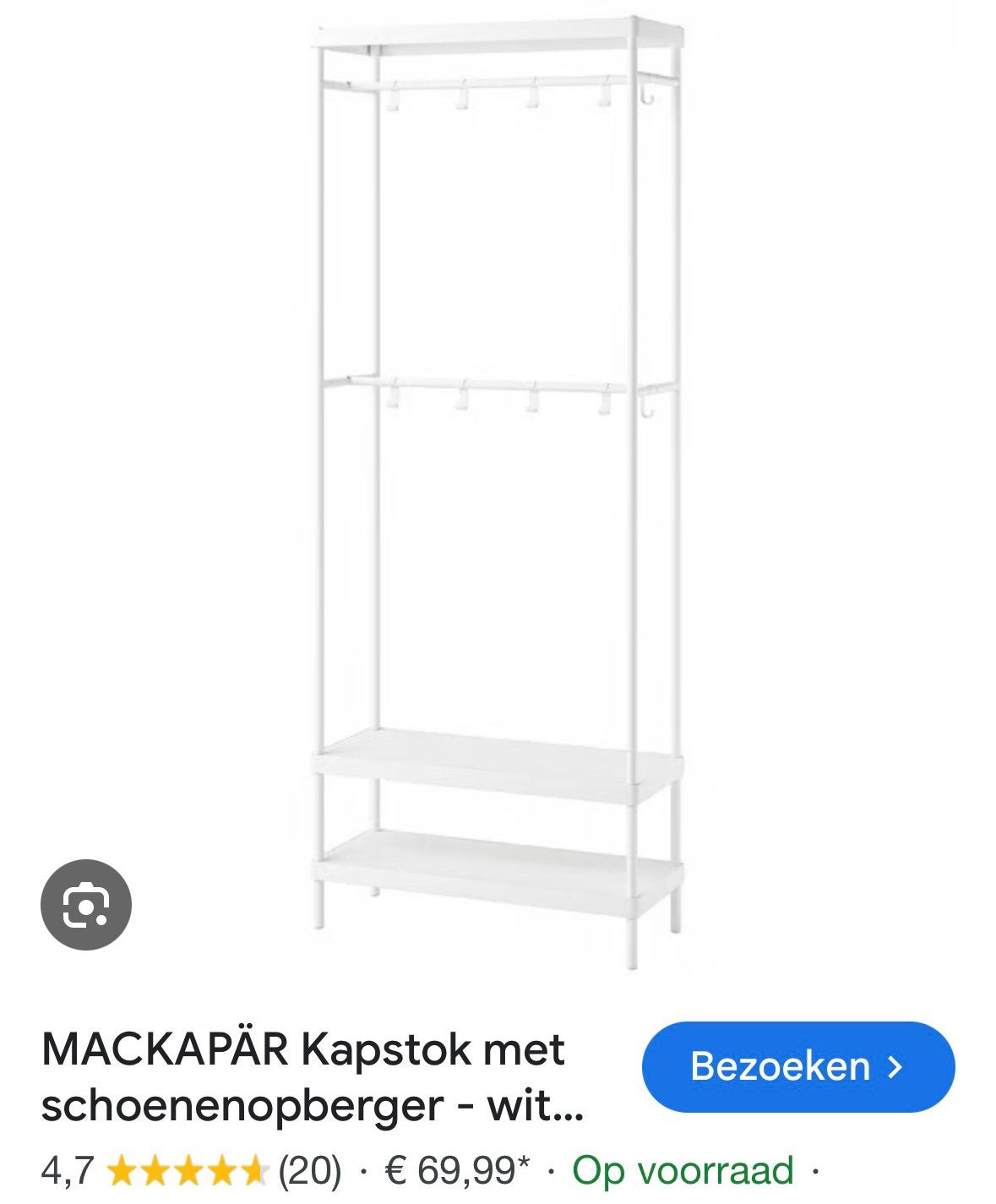 Kapstok, Gebruikt, Minder dan 100 cm, Metaal, Ophalen