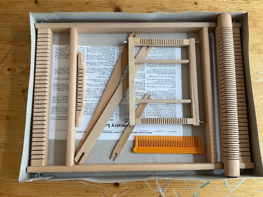 Houten weefgetouw nieuw in doos, Hobby en Vrije tijd, Nieuw, Knutselwerk, Overige merken, Bruin