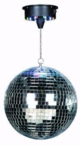 Disco spiegel bol 25 cm met led motor [221-B], ., Nieuw, Ophalen of Verzenden, .