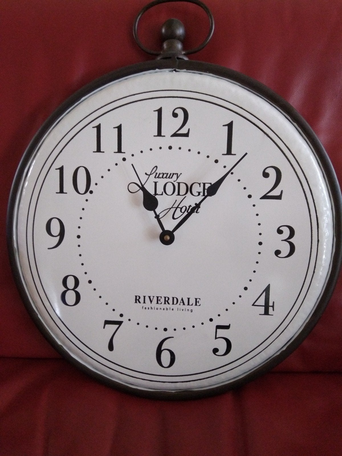 RIVERDALE Wandklok Luxury LODGE Hotel 40 cm, Ophalen, Zo goed als nieuw, Overige merken, Wandklok