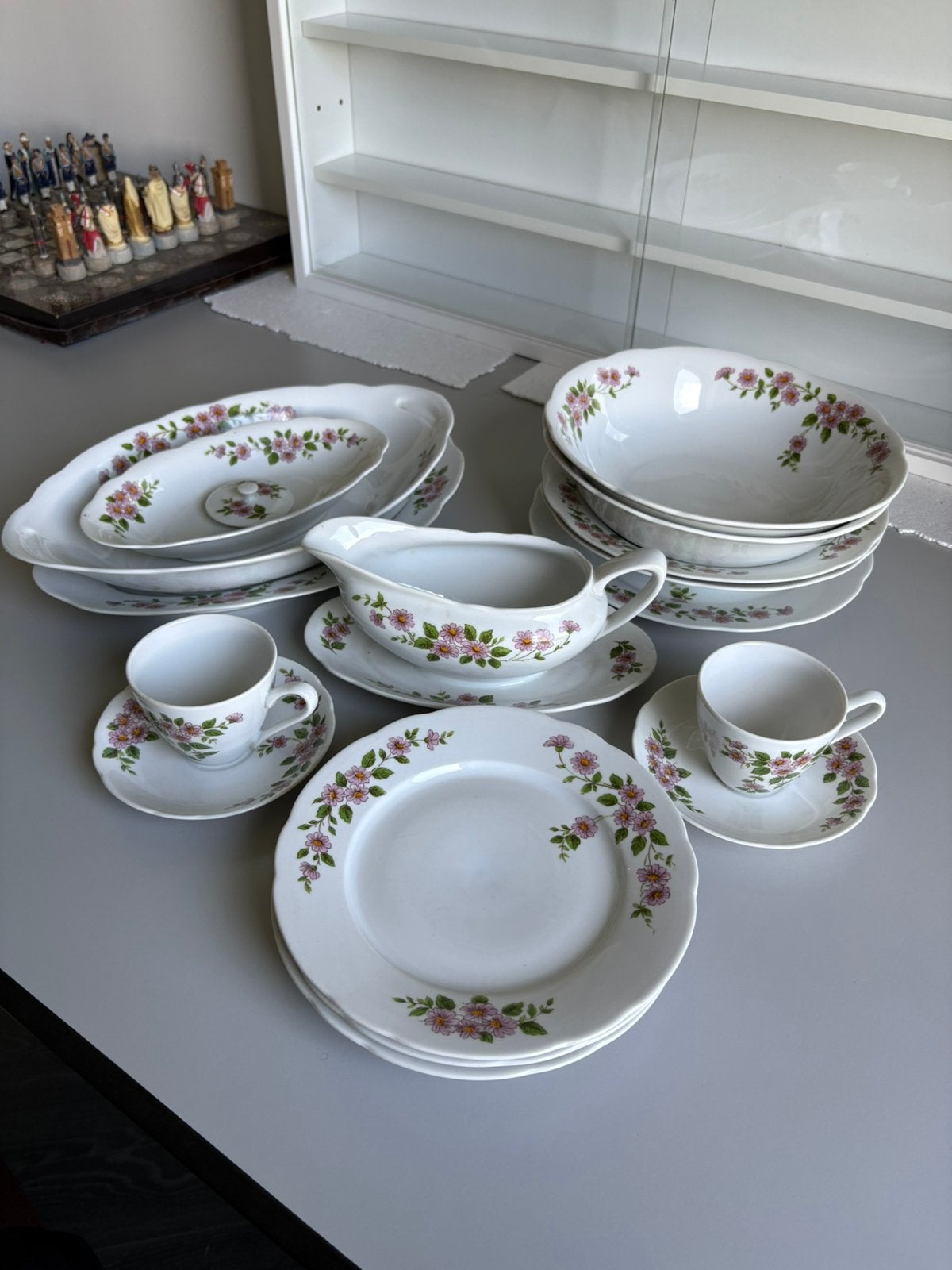 Antiek MZ Czechoslovakia Porselein Servies Roze Bloemen Set, Ophalen of Verzenden