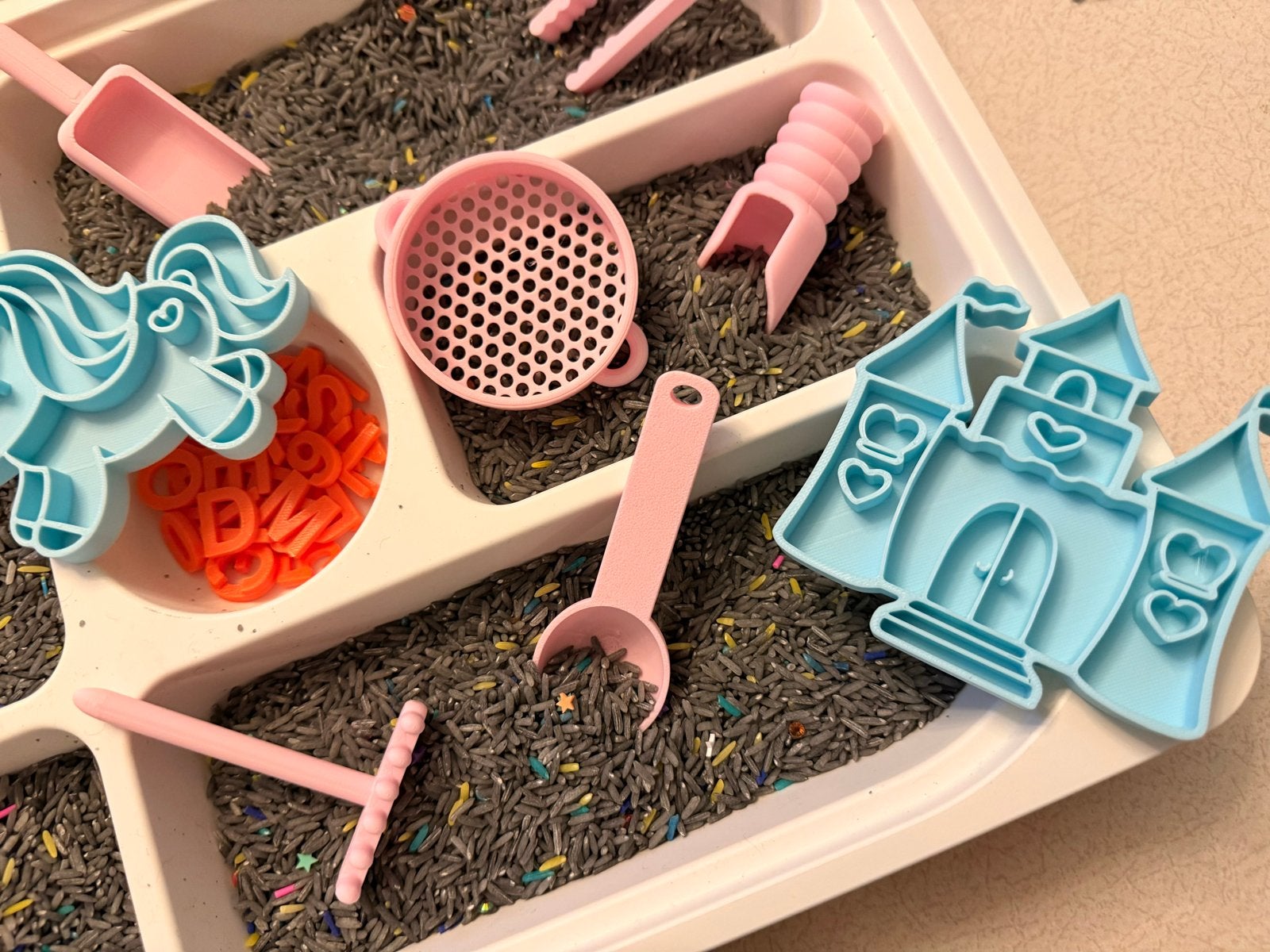 Sensory Speelset met Rijst, Vormen & Gereedschap, Ophalen of Verzenden, Nieuw, Knutselen