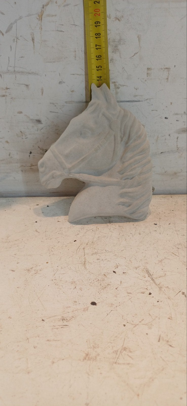 Decoratief paardenhoofd van steen, Gebruikt, Ophalen of Verzenden, Landelijk, Grijs