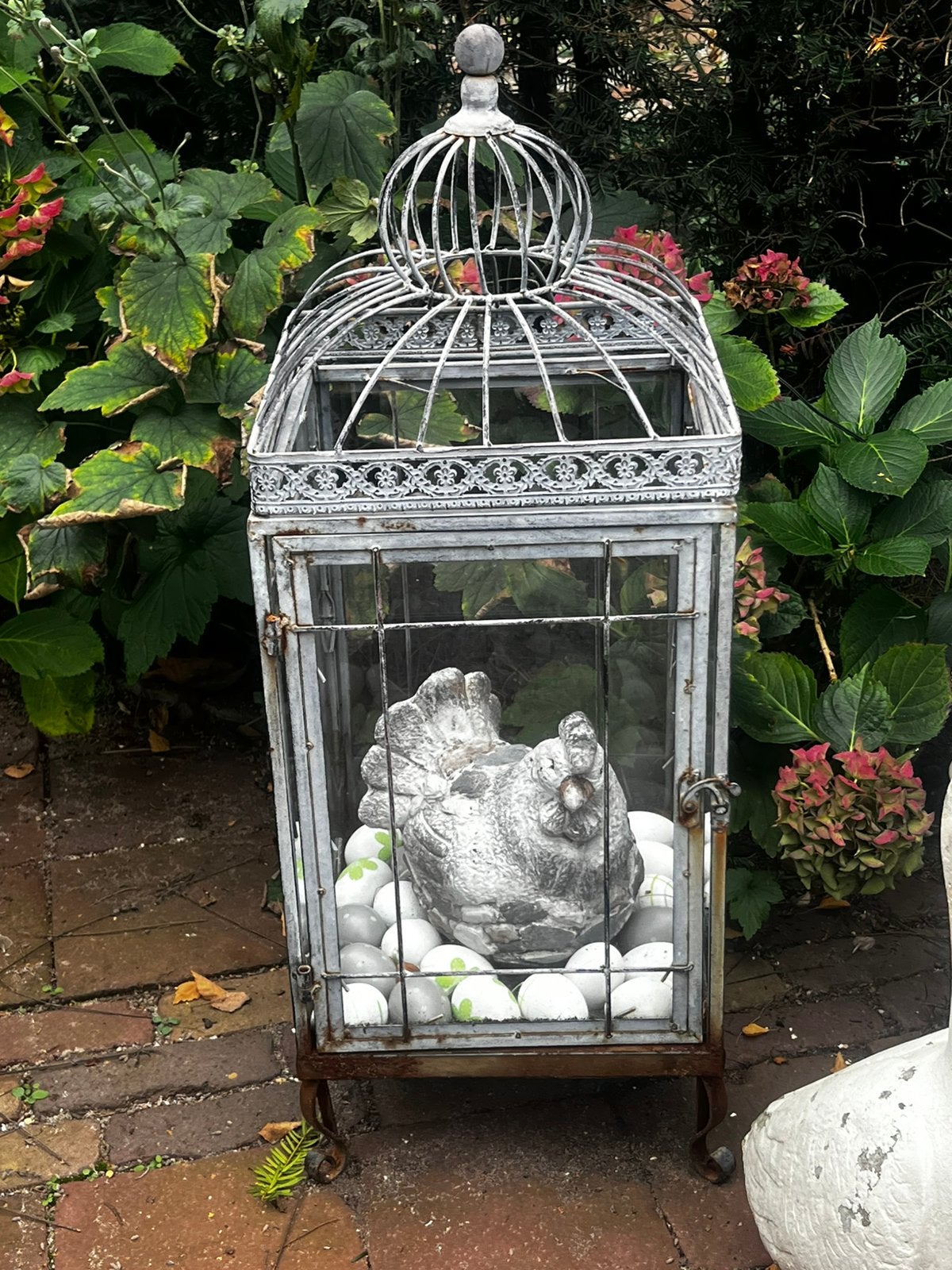 Leuke vintage buiten lantaarn met kip, Tuin en Terras, Ophalen, Gebruikt, Netvoeding