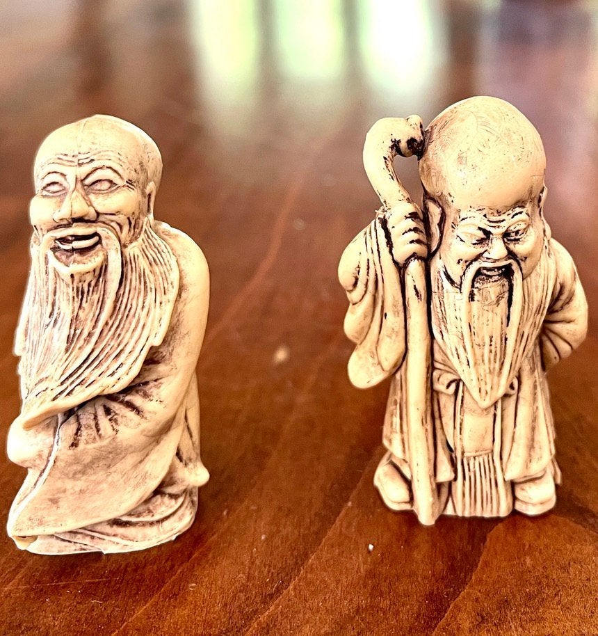 Twee Japanse beeldjes, Verzamelen, Beelden en Beeldjes, Ophalen of Verzenden, Zo goed als nieuw