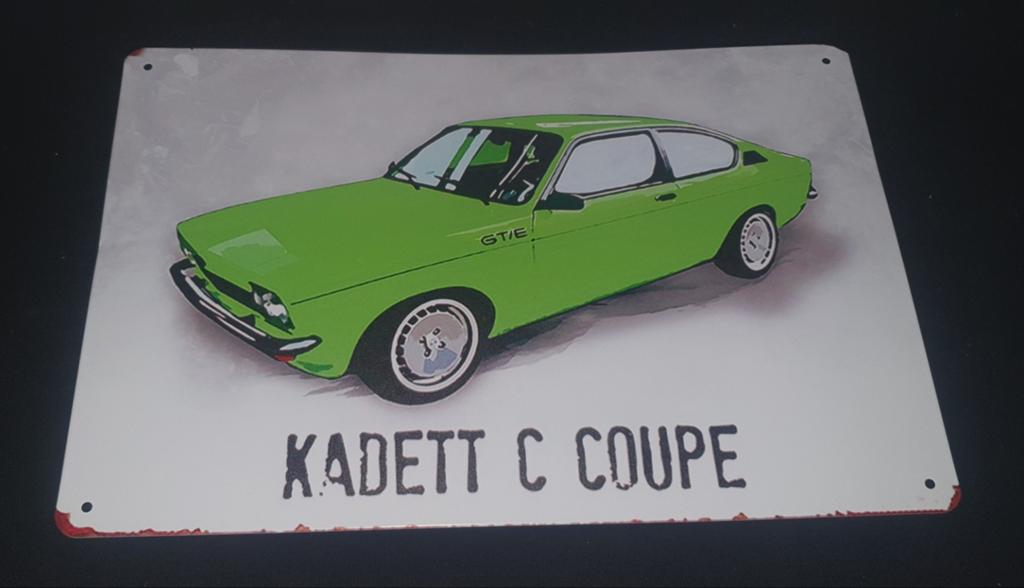 wandbord met een afbeelding van een Opel Kadett C Coupe., Verzamelen, Automerken, Motoren en Formule 1, Nieuw, Ophalen of Verzenden