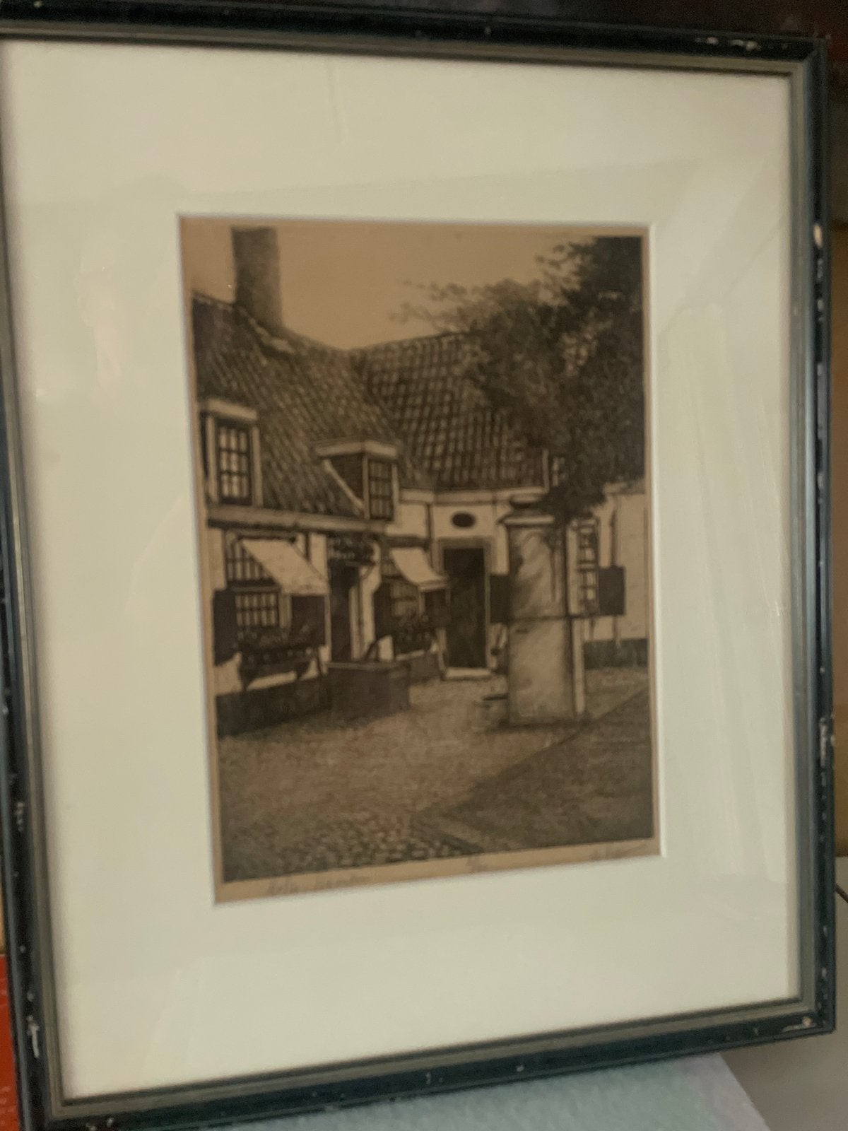 Hofje van Loo, het Sint Elisabeth's Gasthuishofje Haarlem, Antiek en Kunst, Kunst | Etsen en Gravures, Stadsgezicht, Ophalen of Verzenden