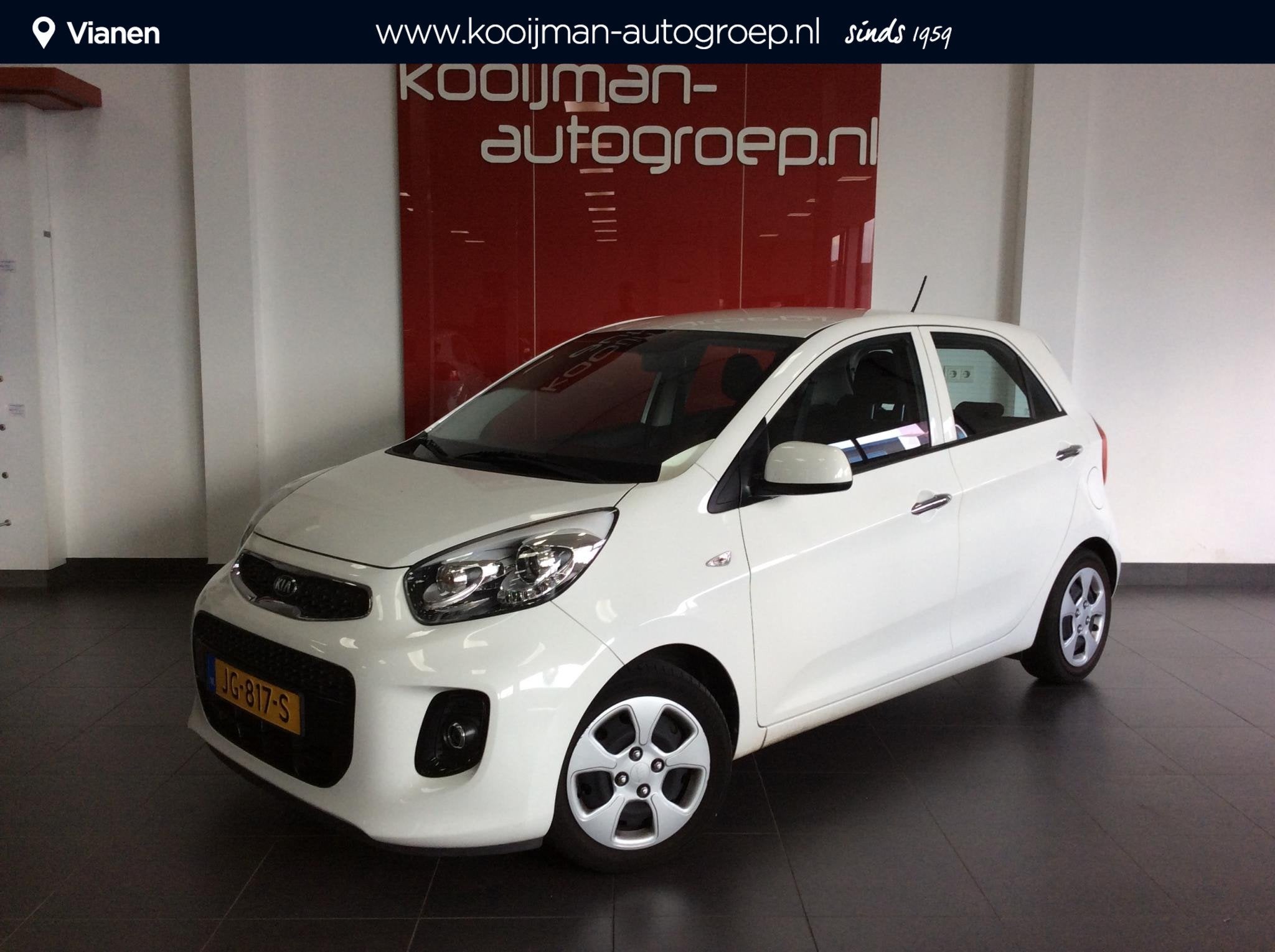 Kia Picanto 1.0 CVVT DynamicLine inclusief Airco en Cruise c, Auto's, Voorwielaandrijving, Euro 5, Stof, Gebruikt