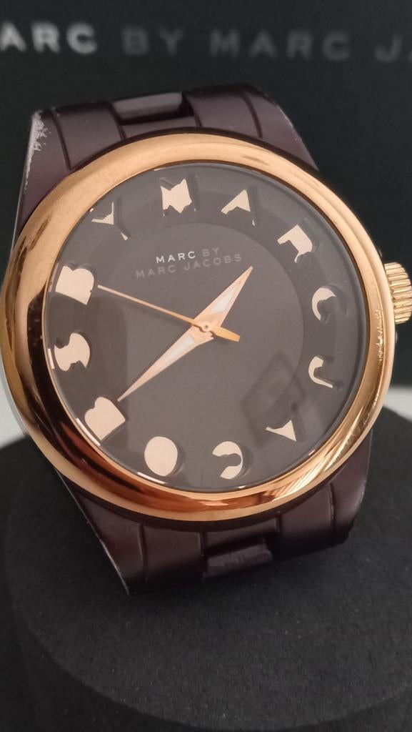 Marc Jacobs Horloge - Chocolade Goud - Full Set, Sieraden, Tassen en Uiterlijk, Horloges | Dames, Overige merken, Overige materialen