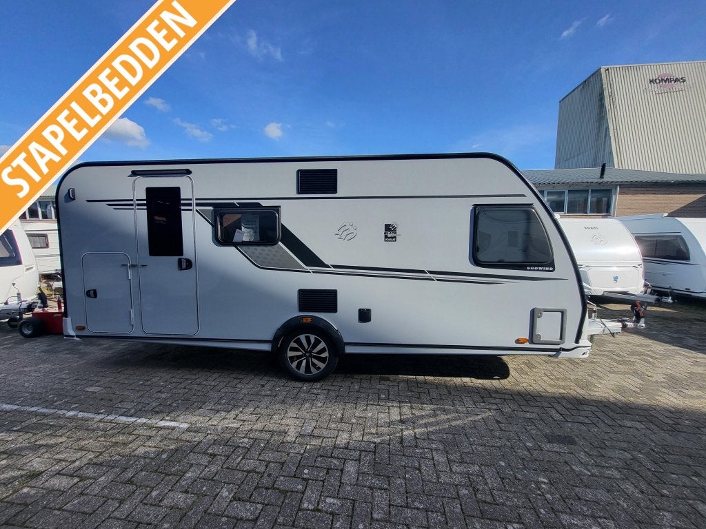 Knaus Sudwind Black Selection 540 FDK; stapelbed, Caravans en Kamperen, Dwars-stapelbed, Bedrijf, Treinzit, Schokbreker