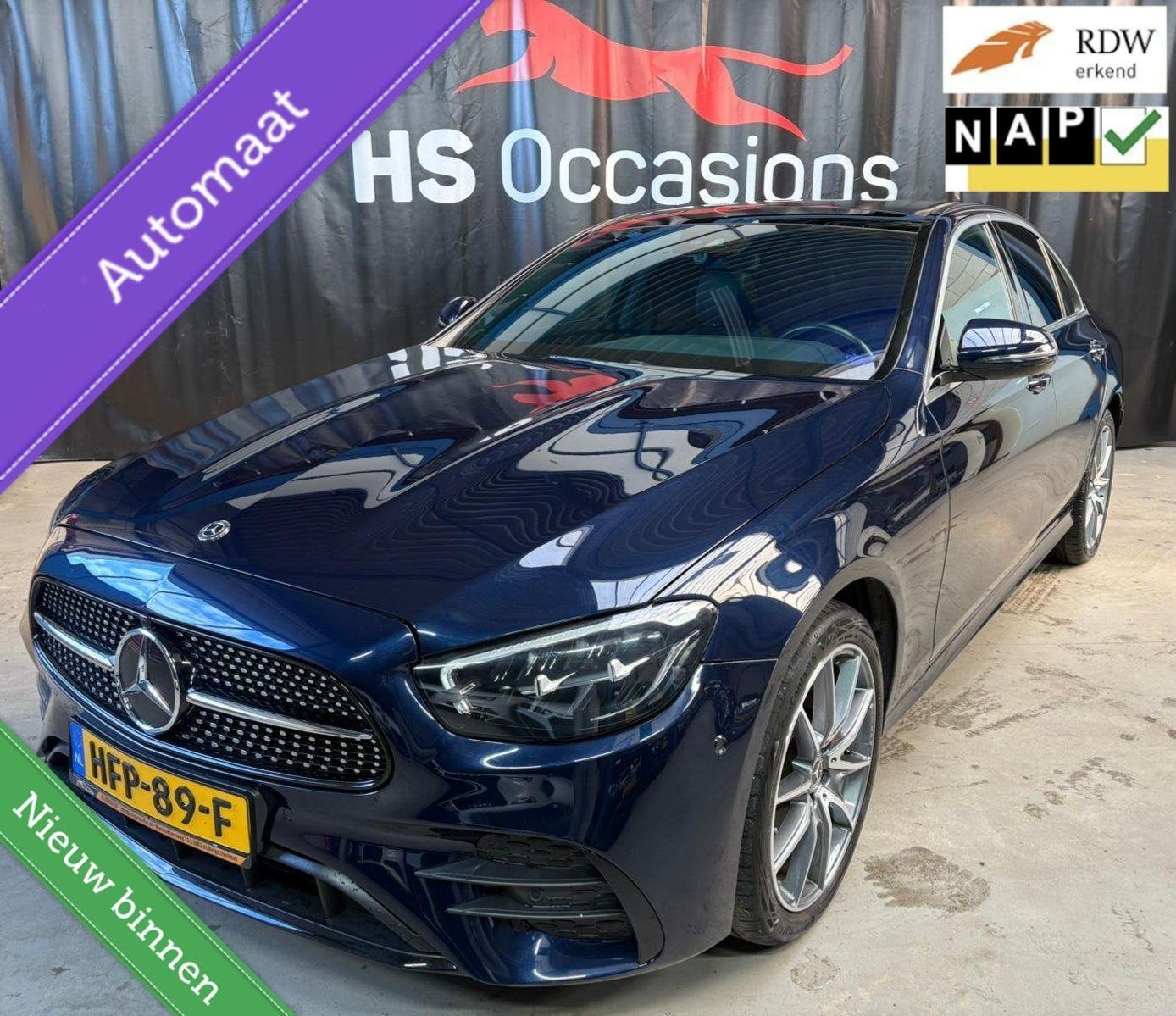 Mercedes E-klasse 300 e 4MATIC AMG,cruise,nap,camera, Auto's, Automaat, Gebruikt, 4 cilinders, Leder en Stof