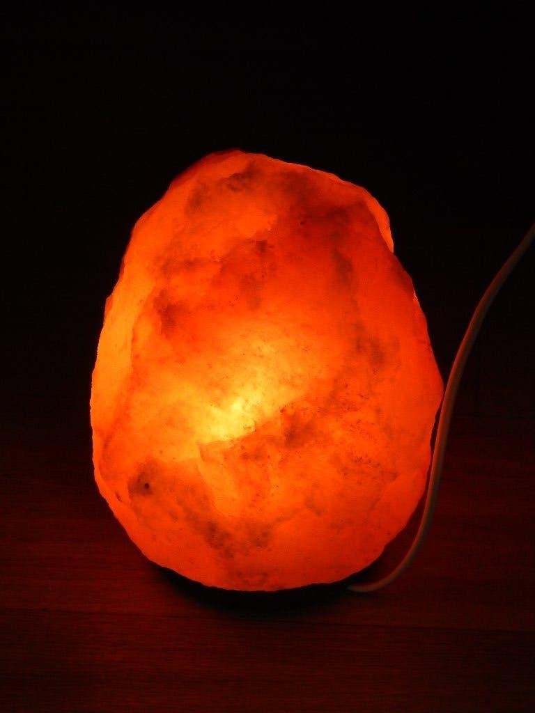 Zoutlamp, Huis en Inrichting, Lampen | Tafellampen, Oranje, Natuurlijk materiaal, 23 cm, Zo goed als nieuw