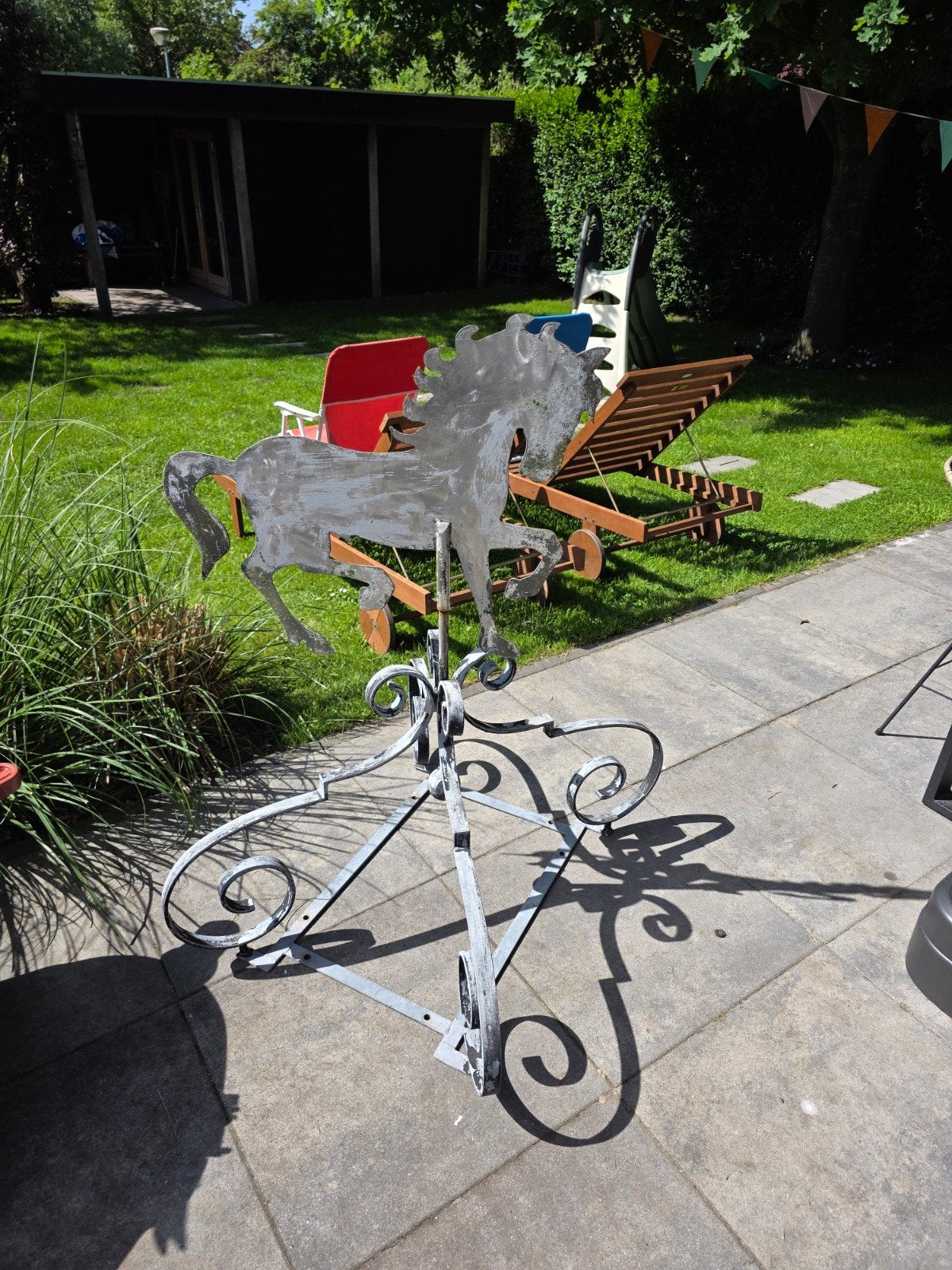 Metalen paard windwijzer, Ophalen, Gebruikt