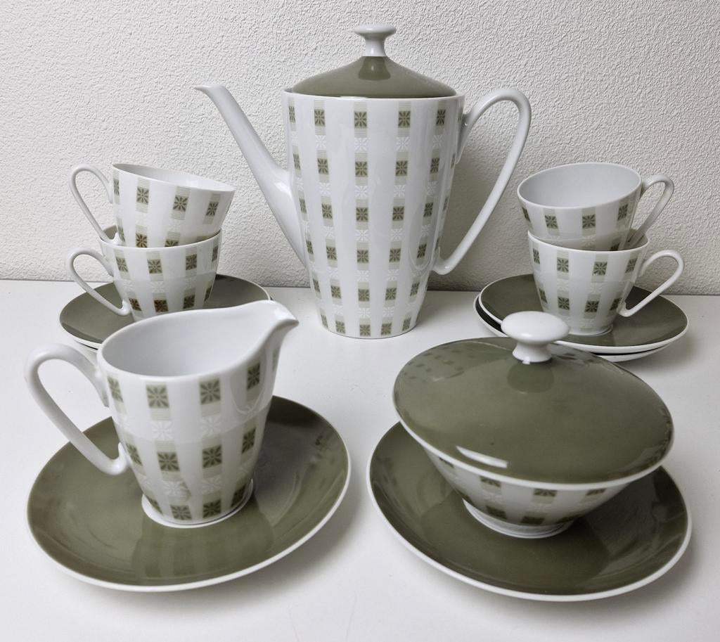 Vintage koffieservies van Edelstein Bavaria, Ophalen of Verzenden, Porselein, Overige stijlen, Kop(pen) en/of Schotel(s)