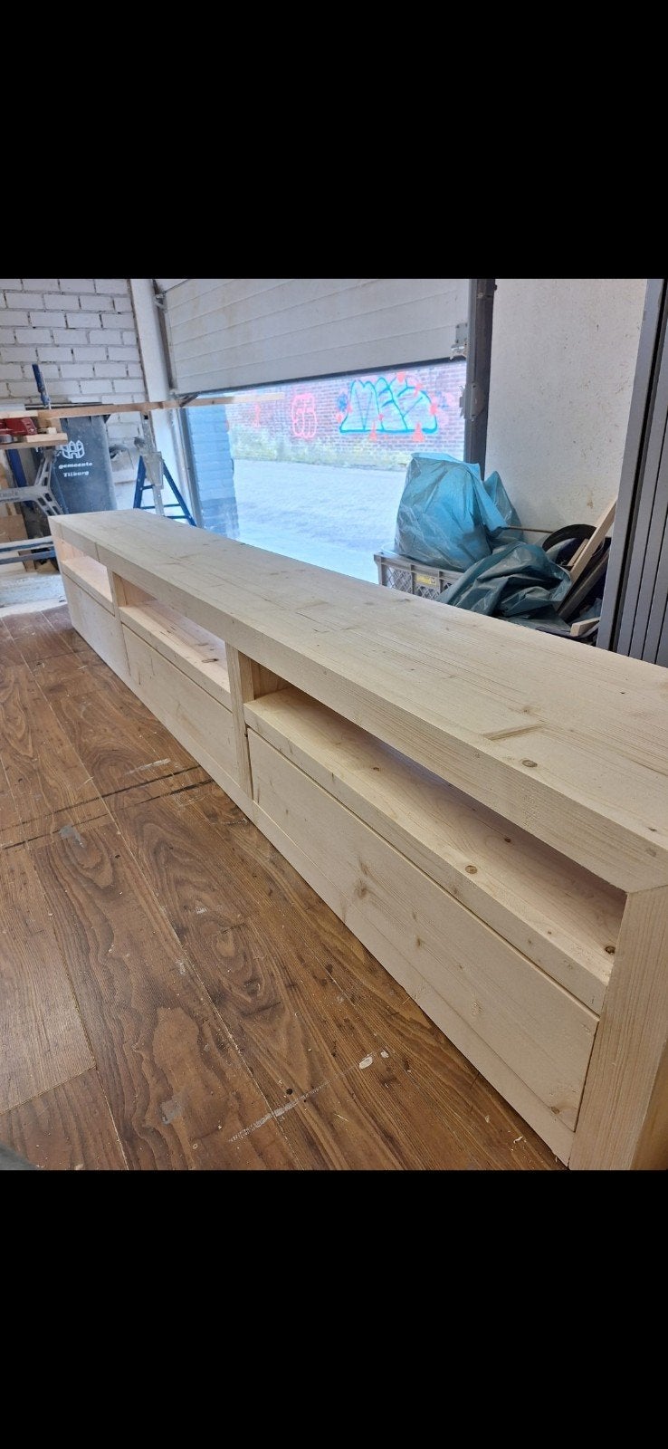 Tv meubel van terug gedroogd en geschaafd steigerhout, Huis en Inrichting, Kasten | Televisiemeubels, Ophalen, Nieuw, 25 tot 50 cm