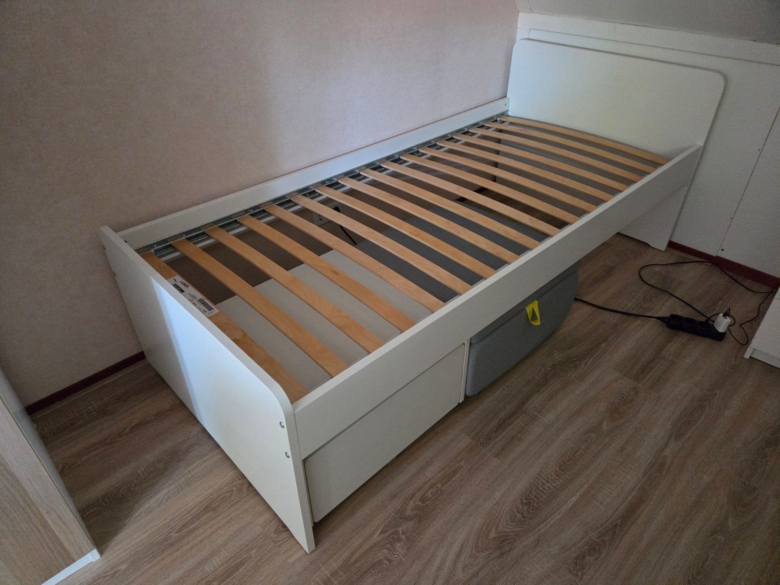 IKEA Släkt Eenpersoonsbed met lattenbodem en opbergruimte, Ophalen, Gebruikt, 90 cm, Eenpersoons