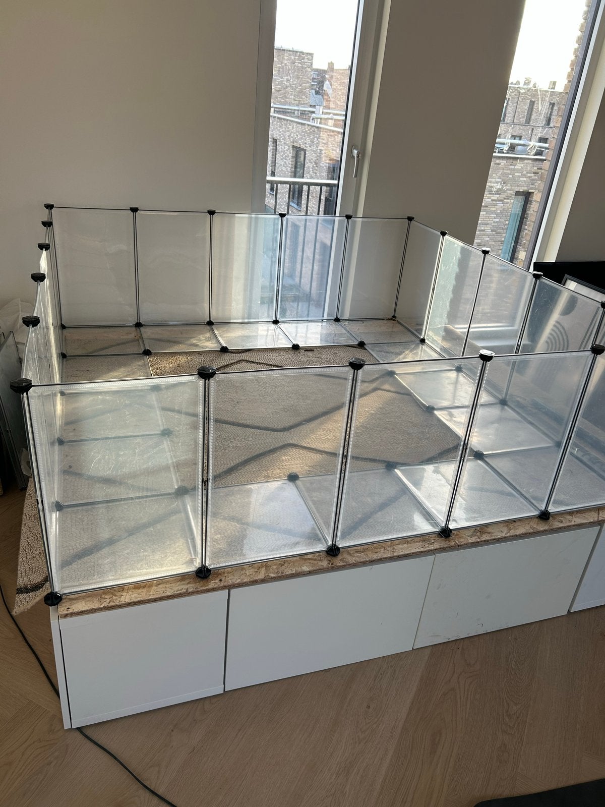 Plastic panelen konijnen/puppy/kitten ren, Dieren en Toebehoren, Knaagdieren en Konijnen | Hokken en Kooien, 60 tot 90 cm, Ophalen of Verzenden
