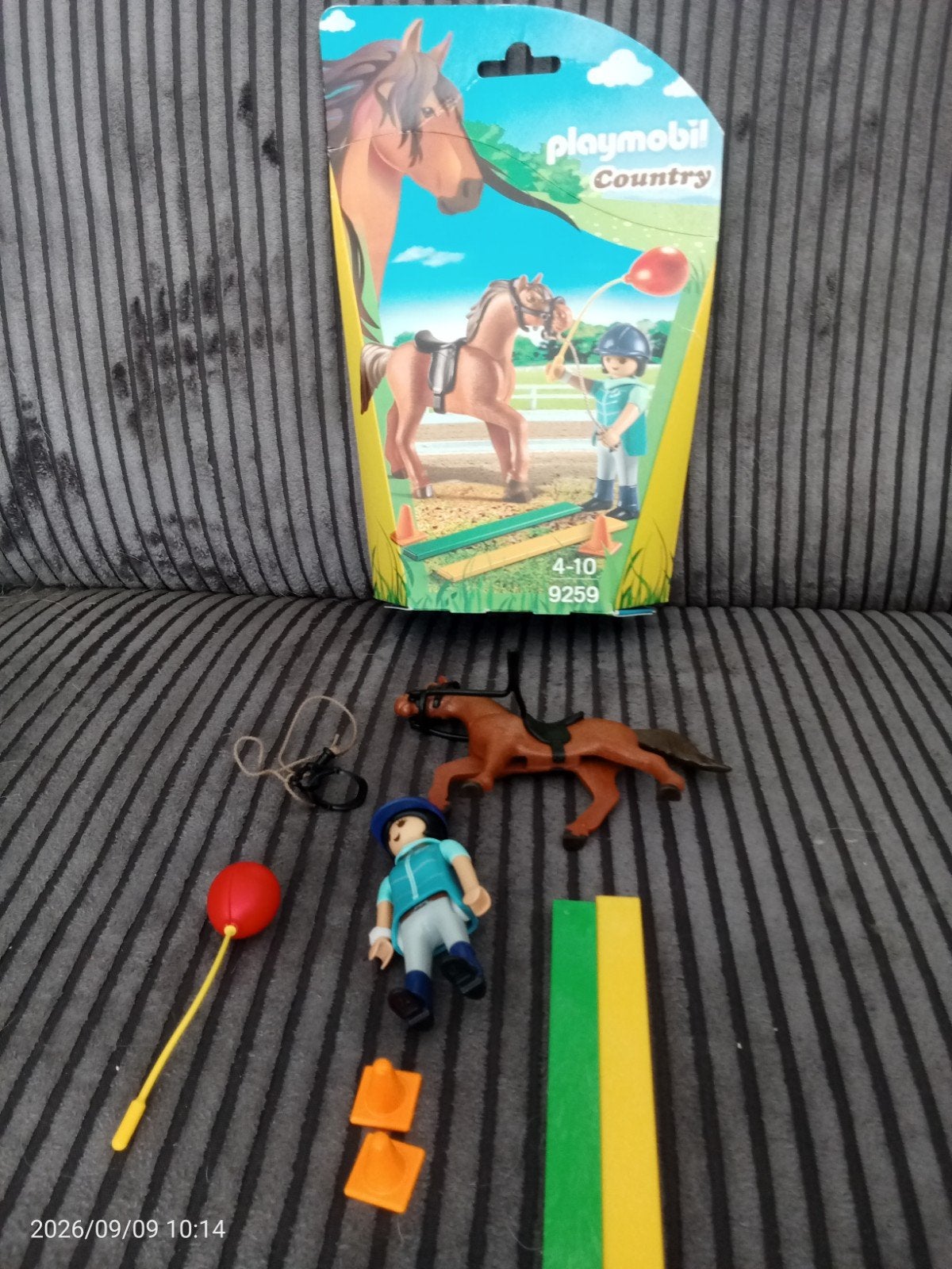 Playmobil 9259 Paard met ruiter en hindernissen, Complete set, Overige typen, Ophalen of Verzenden, Zo goed als nieuw