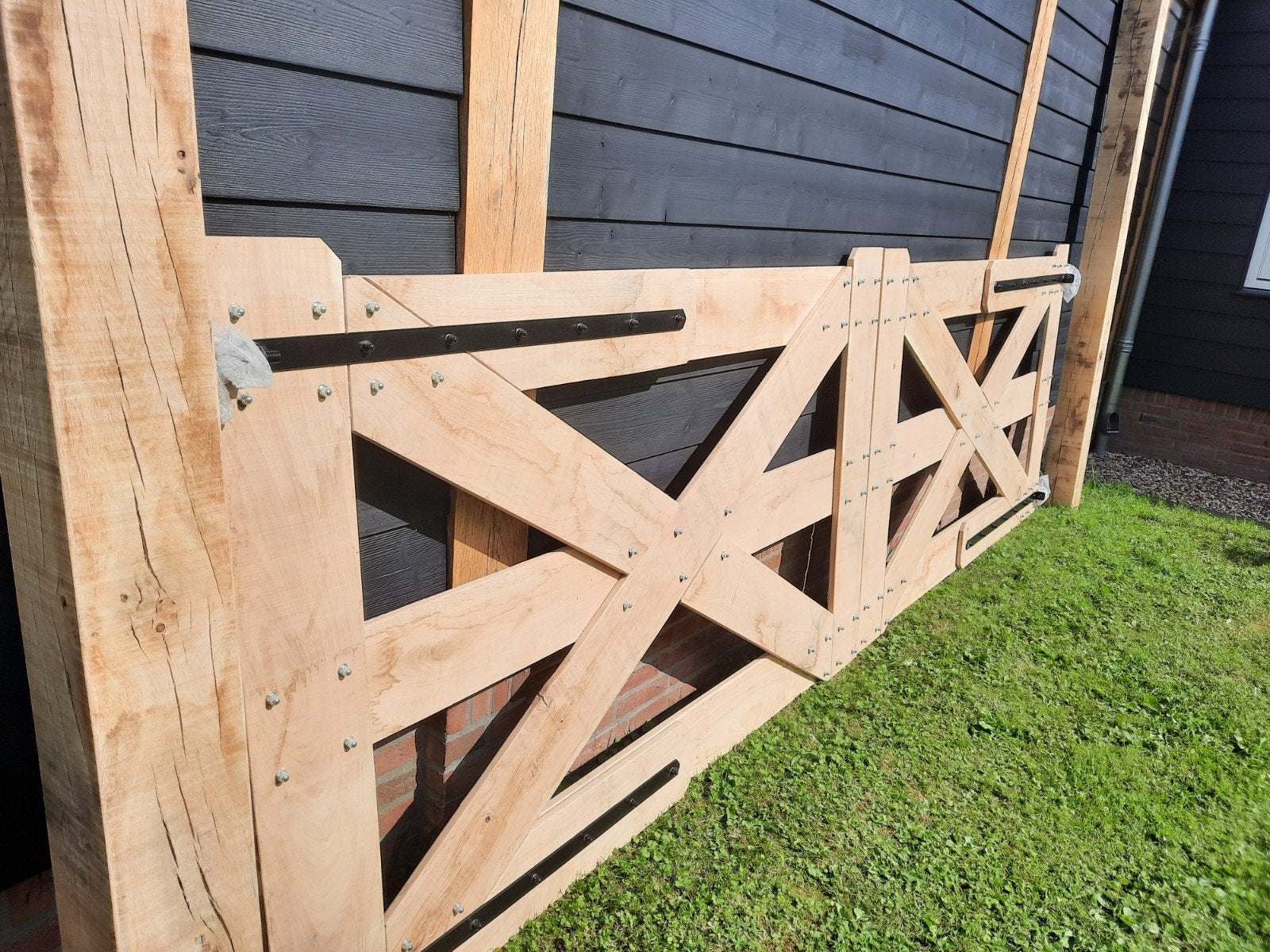eikenhouten tuinpoort te koop, Tuin en Terras, Tuinpoorten, Ophalen, Hout, Draaipoort, 150 tot 200 cm
