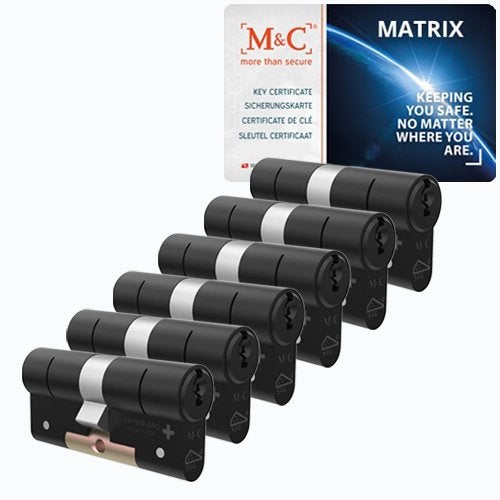 M&C Matrix zwarte cilinder 6x gelijksluitend SKG***, Niet ingevuld, Niet ingevuld, Niet ingevuld