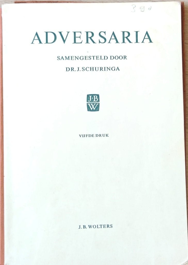 Adversaria, Boeken, Schoolboeken, Gelezen, Dr. J. Schuringa, Ophalen of Verzenden, Latijn