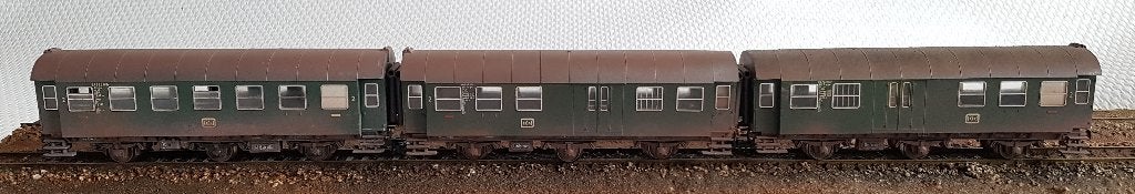 Fleischmann H0 DB Umbauwagen – 3-delige set –5090/5091, Gebruikt, Gelijkstroom, Fleischmann, Wagon
