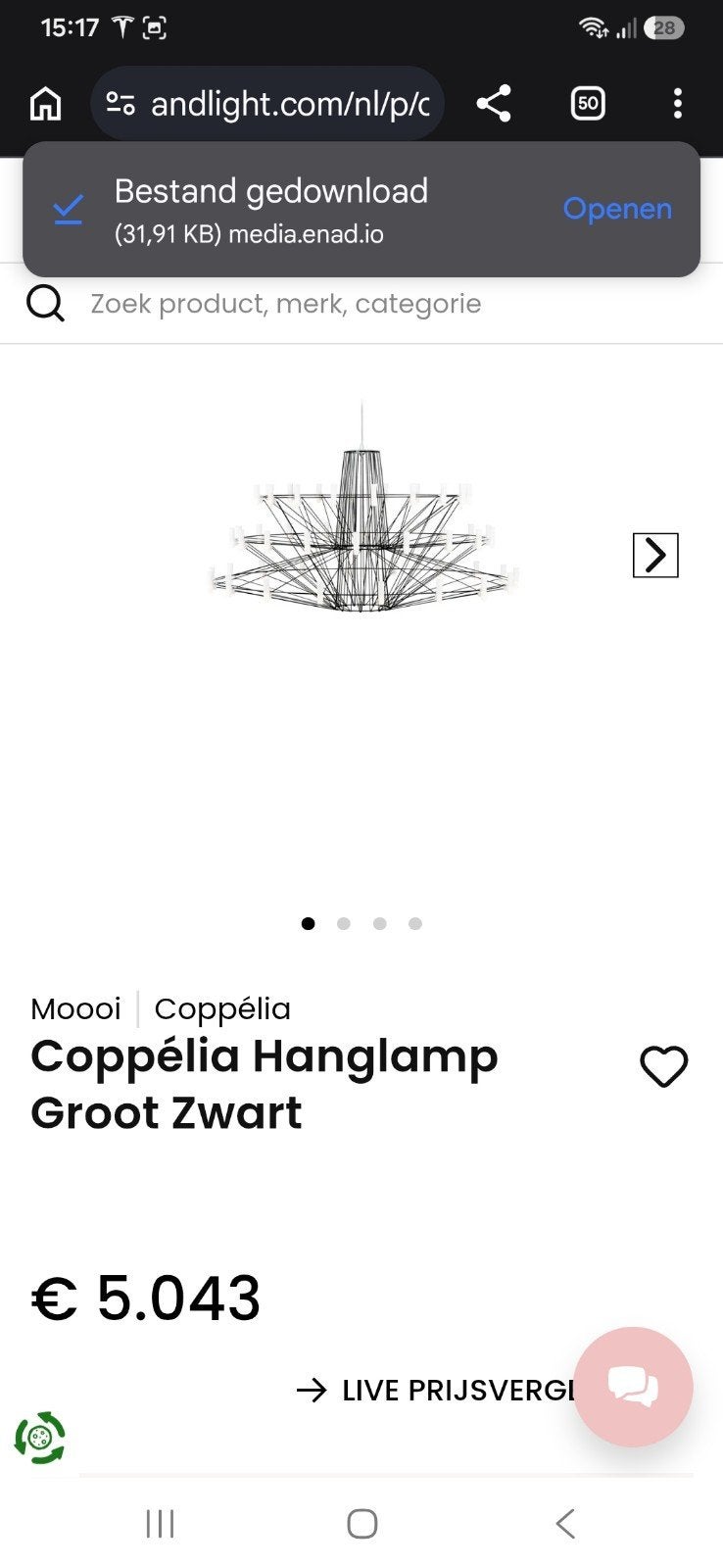 Moooi Coppélia Hanglamp Groot Zwart - Elegant Design, Huis en Inrichting, Lampen | Hanglampen, Modern, Design, Elegant, Nieuw