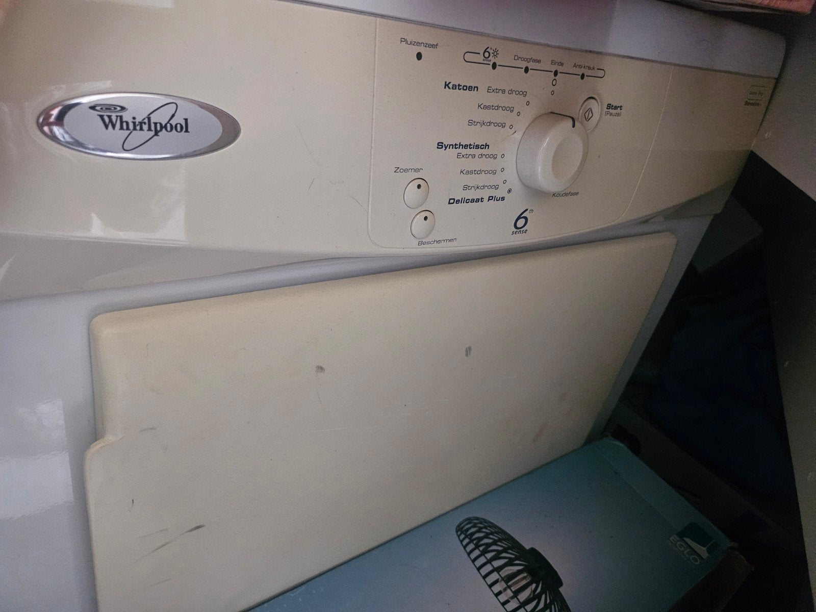 Whirlpool luchtafvoerdroger - slang niet inbegrepen, Witgoed en Apparatuur, Wasdrogers, Ophalen, 6 tot 8 kg, Gebruikt, Luchtafvoer