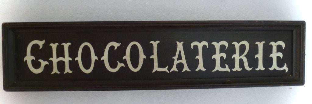 Handgeschilderd houten bord/Chocolaterie/Chocolade/Bonbon, Reclamebord, Ophalen of Verzenden, Zo goed als nieuw, B6