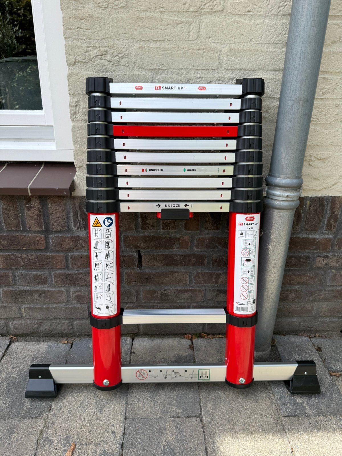 Altrex telescoop ladder Smart Up 11 treden, Ophalen, Zo goed als nieuw, Ladder, Opvouwbaar of Inschuifbaar