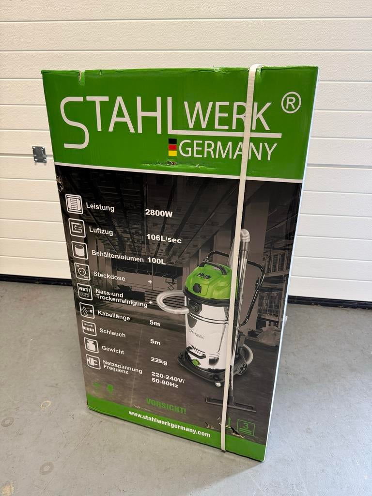 Nieuwe Stahlwerk stofzuiger 2800W 100L - Nat en Droog, Nieuw, Ophalen of Verzenden, 2000 watt of meer, Waterstofzuiger