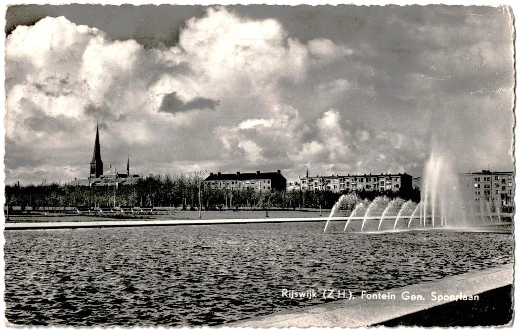 Rijswijk ZH 48, Fontein Gen. Spoorlaan, gelopen 1962, Verzenden, 1960 tot 1980, Gelopen, Zuid-Holland
