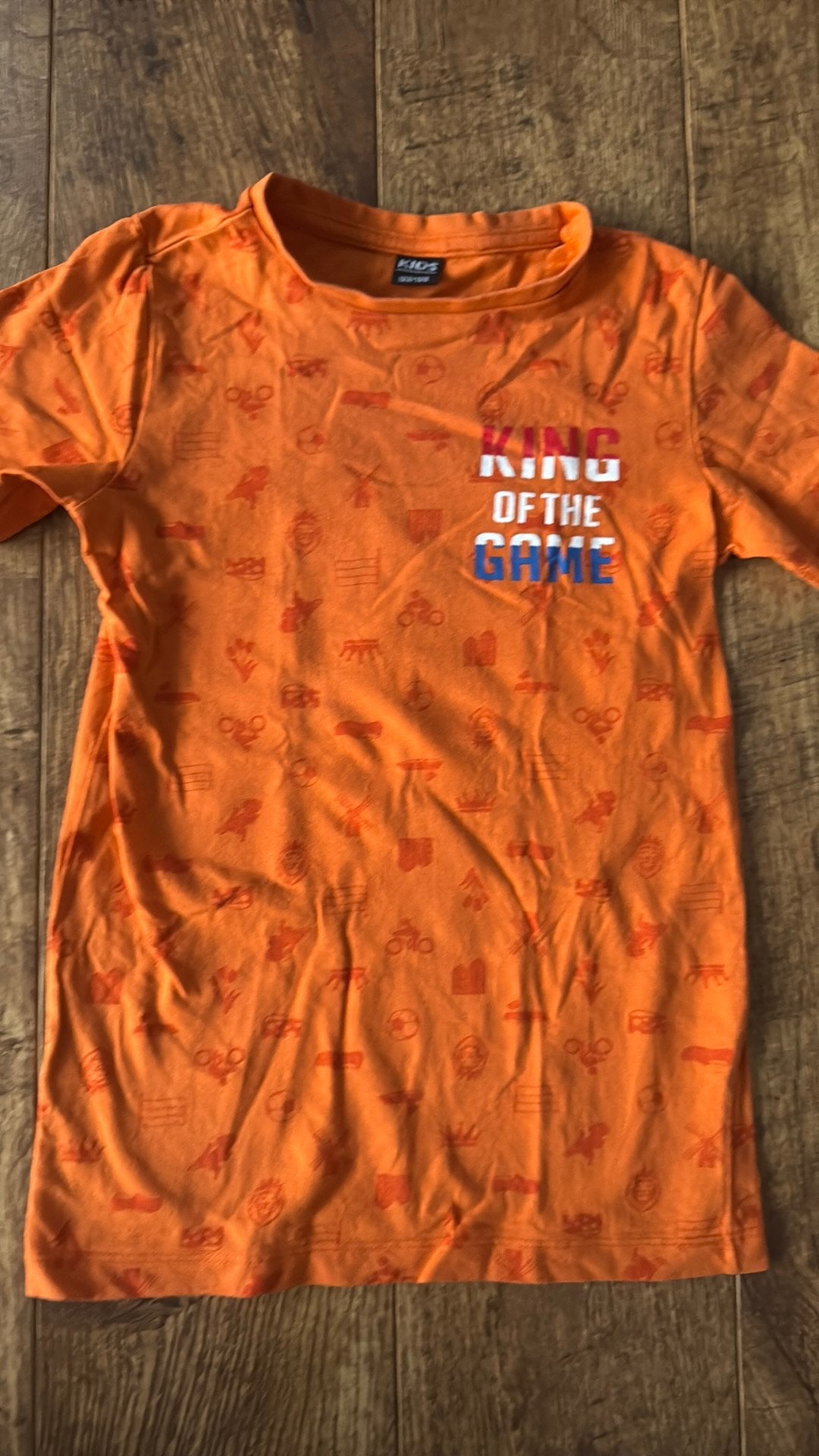 Koningsdag shirt 122/128, Ophalen of Verzenden, Zo goed als nieuw, Jongen, Shirt of Longsleeve