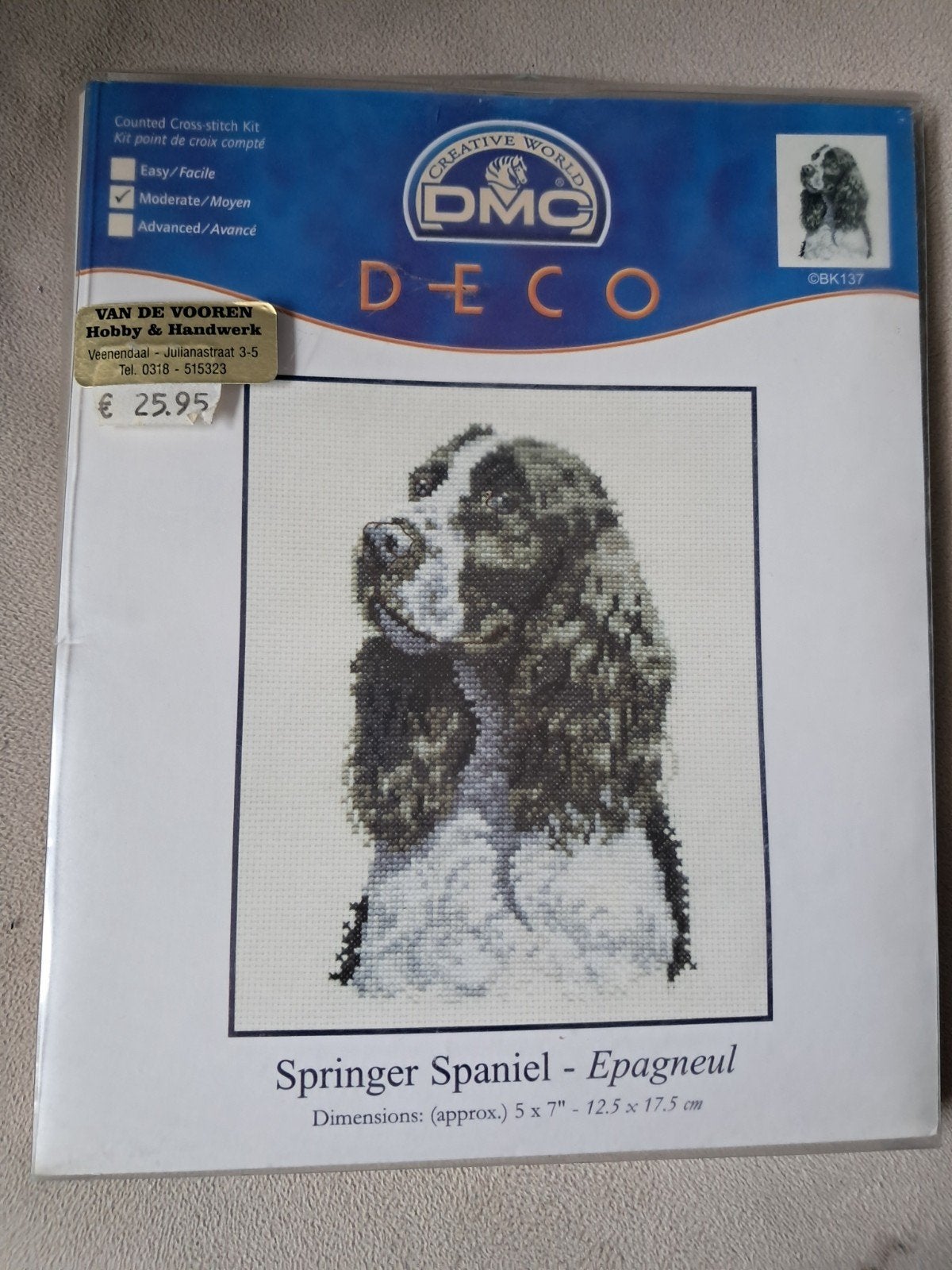 DMC Borduurpakket Springer Spaniël, Ophalen of Verzenden, Nieuw, Handborduren, Borduurpakket