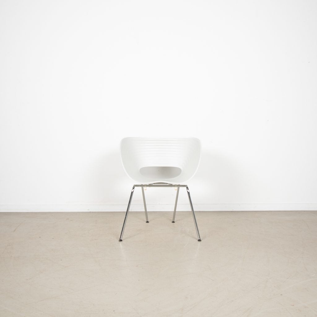 Vitra Tom Vac Stoel Wit Kunststof - Chroom, Niet ingevuld, Zo goed als nieuw, Niet ingevuld, Niet ingevuld