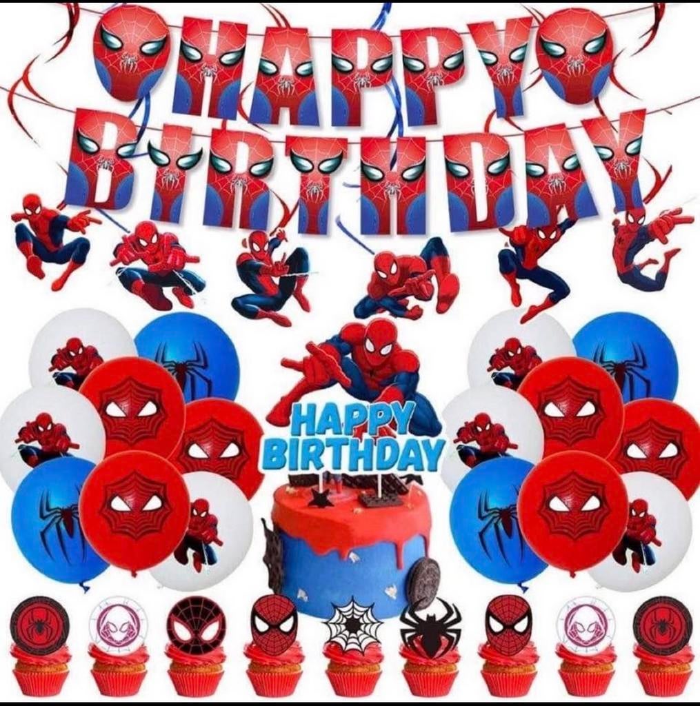 Spiderman Verjaardagsset, Hobby en Vrije tijd, Feestartikelen, Versiering, ., Verjaardag, Nieuw