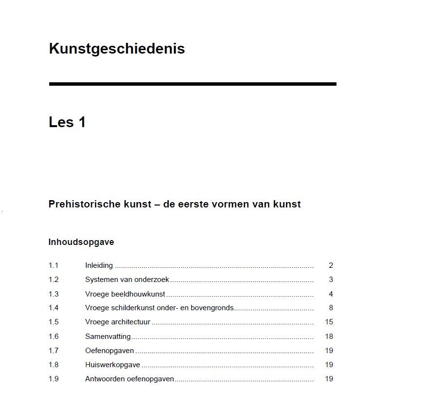 Cursus Kunstgeschiedenis, Ophalen, Alpha