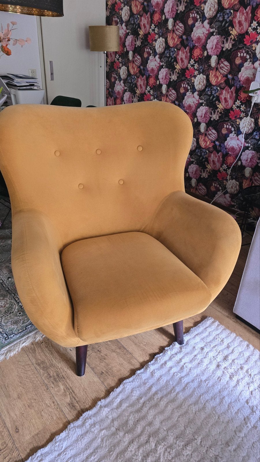 Fauteuil Viborg - stof - geel Leen Bakker, Modern, Retro, 75 tot 100 cm, Ophalen of Verzenden, Zo goed als nieuw