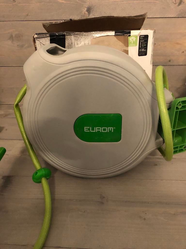 EUROM SL20 COMPACTE SLANGHASPEL 20+2MTR Zo goed als nieuw, Ophalen of Verzenden, Zo goed als nieuw, Nvt, Tuinslanghaspel