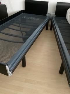 Zwart Auping Auronde tweepersoons bed deelbaar 200x180cm, Ophalen, Zwart, Tweepersoons, Zo goed als nieuw