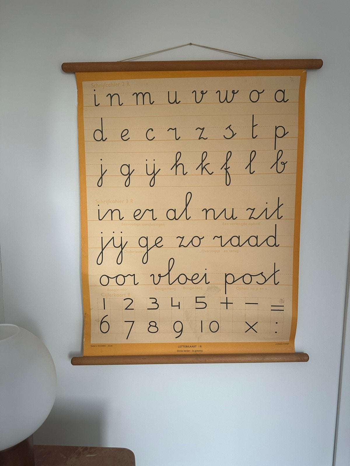 Vintage Schoolplaat Letterkaart 1R - Schrijfles, Ophalen, Overige thema's