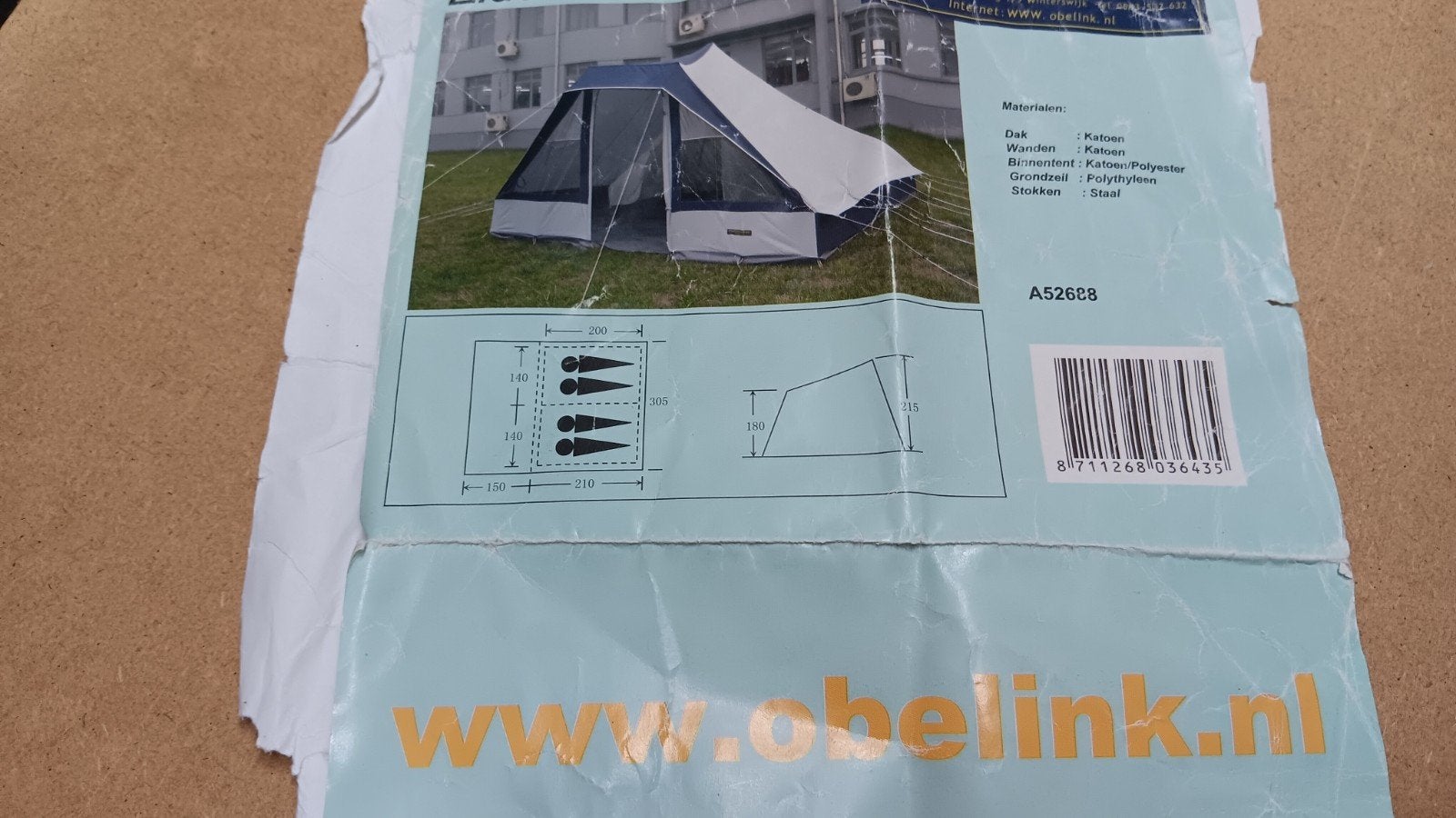 Te koop: Eldorado 4-persoons katoenen tent, Ophalen