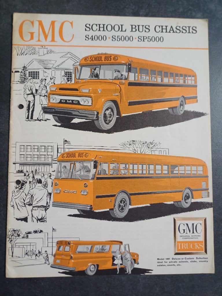 GMC School Bus Chassis brochure uit 1961, Ophalen of Verzenden, Gelezen, Overige merken