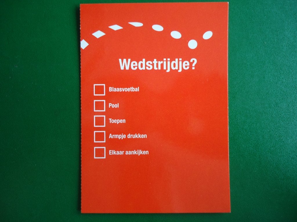 (1519) Boomerangkaart: WEDSTRIJDJE ?, Verzenden, 1980 tot heden, Ongelopen, Overige thema's