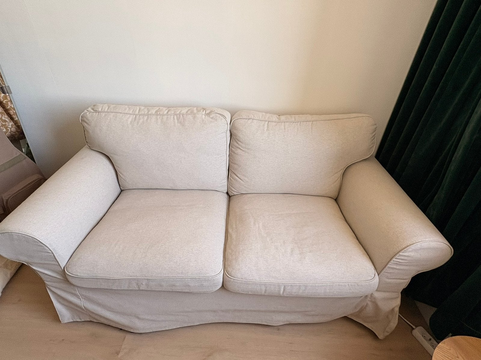 Ikea Ektorp beige/zandkleur 2-zits, Ophalen, Tweepersoons, 75 tot 100 cm, Zo goed als nieuw