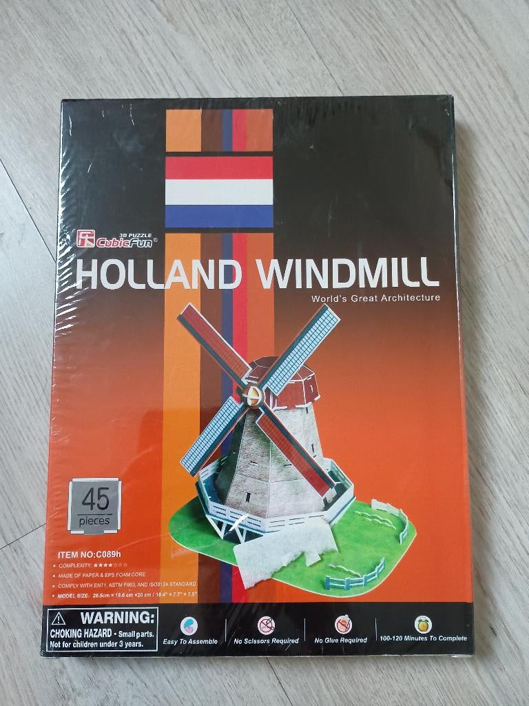 3d puzzel Hollandse molen, Ophalen of Verzenden, Minder dan 500 stukjes, Nieuw, Rubik's of 3D-puzzel