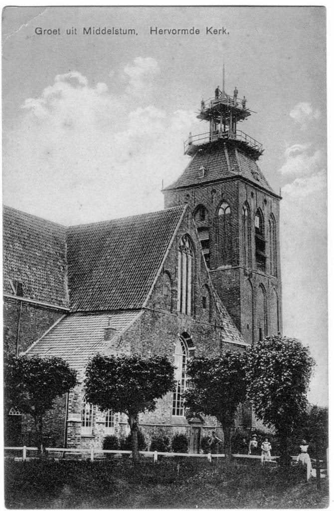 Middelstum, renovatie Hervormde kerk, ca. 1915, Verzenden, Voor 1920, Ongelopen, Groningen