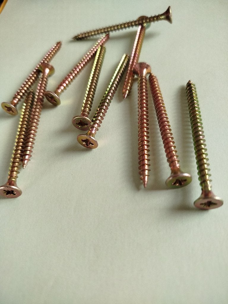 200 geel metalen  kruiskop houtschroeven 4,5x60 voor buiten, Overige materialen, N, 20 tot 50 mm, N