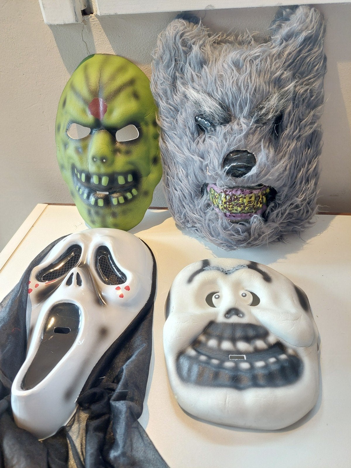 Diverse griezelmaskers voor Halloween of Carnaval, Ophalen of Verzenden, Gebruikt, Feestartikel, Halloween of Griezel